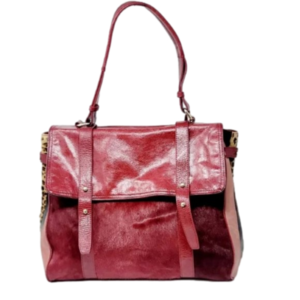 Aqua Madonna Leather Flap Handbag